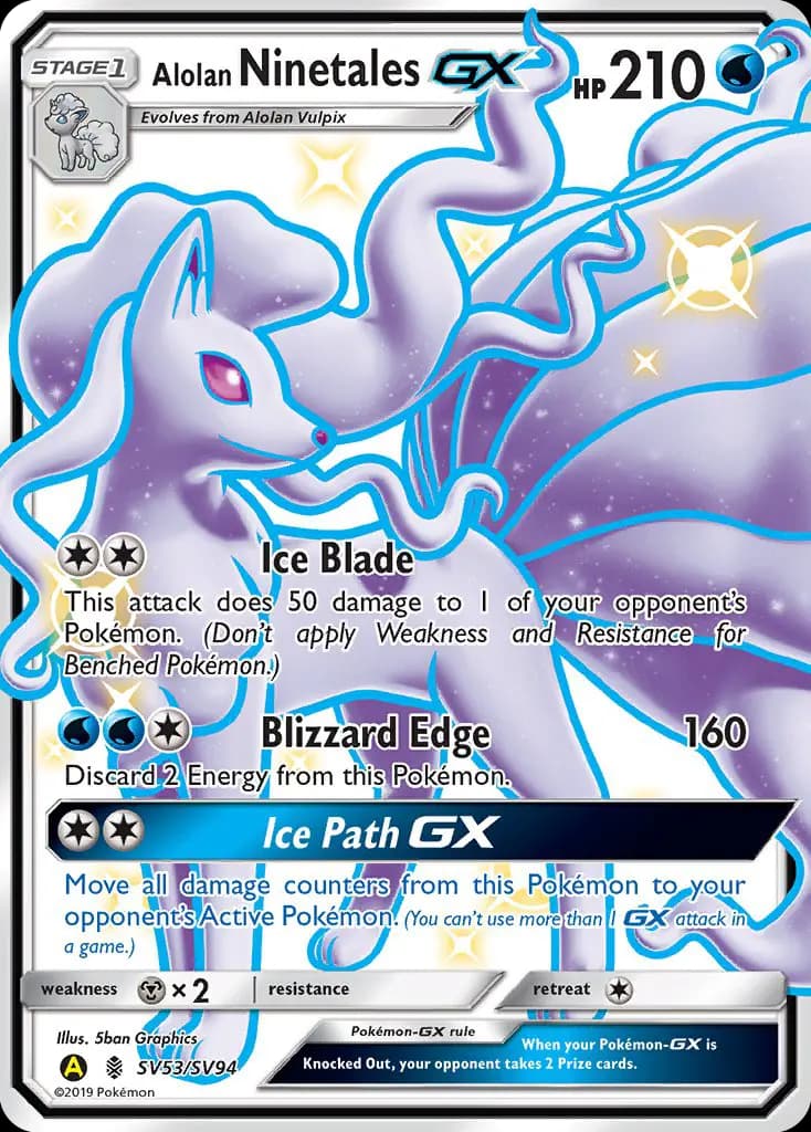 Alolan Ninetales-GX #SV53 — Hidden Fates