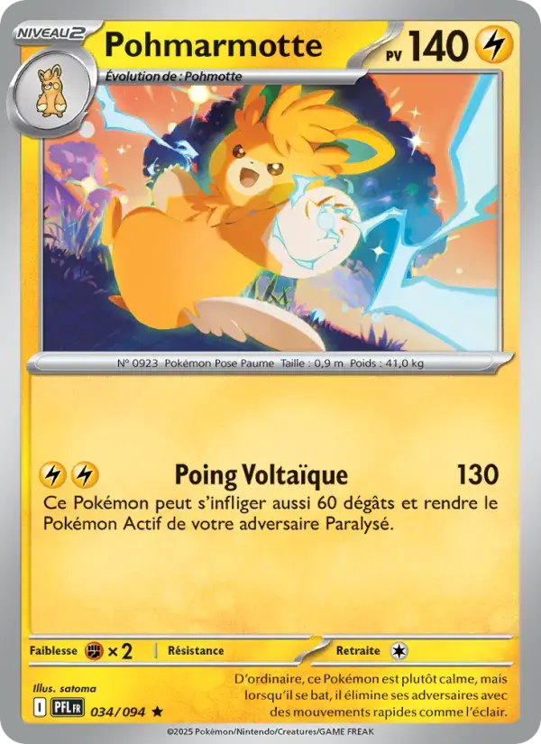 Carte Pokémon Pohmarmotte #034 — Flammes Fantasmagoriques