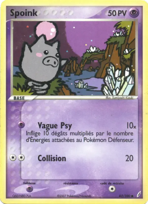 Carte Pokémon Spoink #62 — Gardiens de Cristal