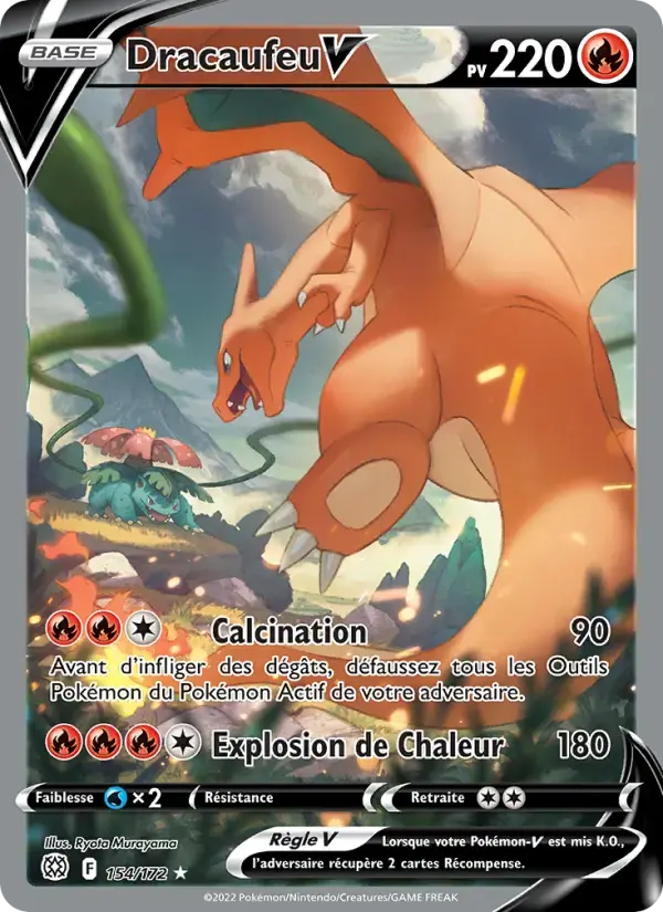 Carte Pokémon Dracaufeu V #154 — Stars Étincelantes