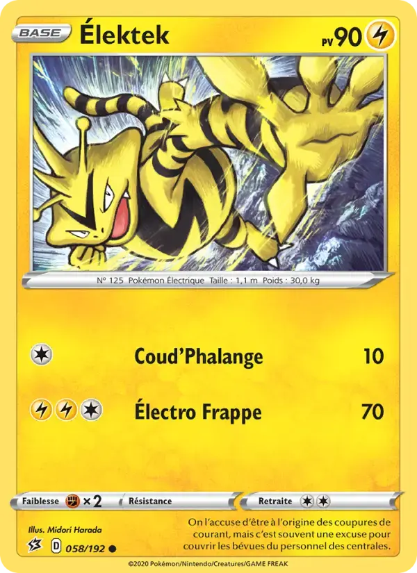Carte Pokémon Élektek #58 — Clash des Rebelles