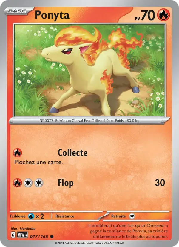 Carte Pokémon Ponyta #077 — Pokémon 151