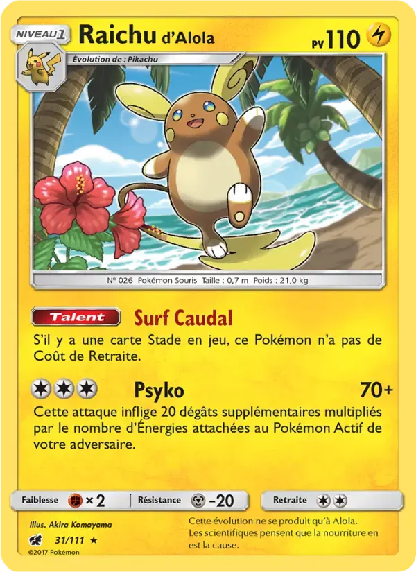 Carte Pokémon Raichu d’Alola #31 — Invasion Carmin