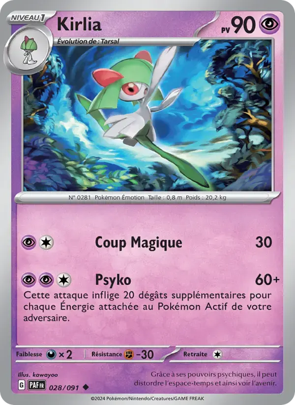 Carte Pokémon Kirlia #028 — Destinées de Paldea