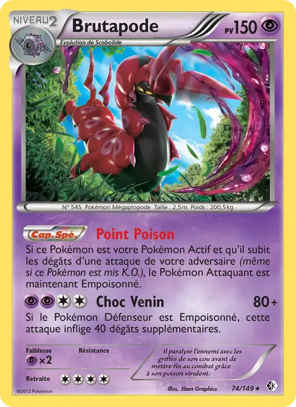 Carte Pokémon Brutapode #74 — Frontières Franchies
