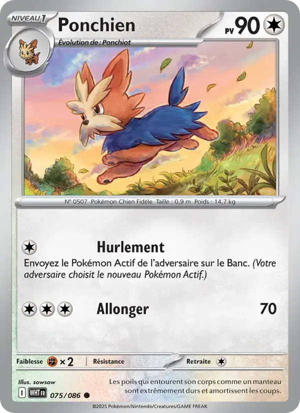 Carte Pokémon Ponchien #075 — Flamme Blanche
