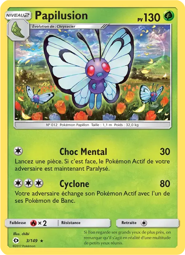 Carte Pokémon Papilusion #3 — Soleil et Lune