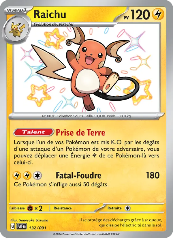 Carte Pokémon Raichu #132 — Destinées de Paldea