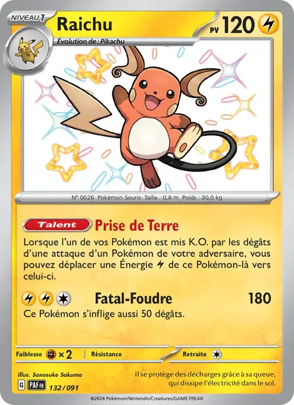 Carte Pokémon Raichu #132 — Destinées de Paldea
