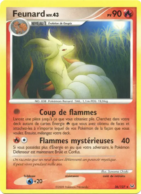 Carte Pokémon Feunard #36 — Platine