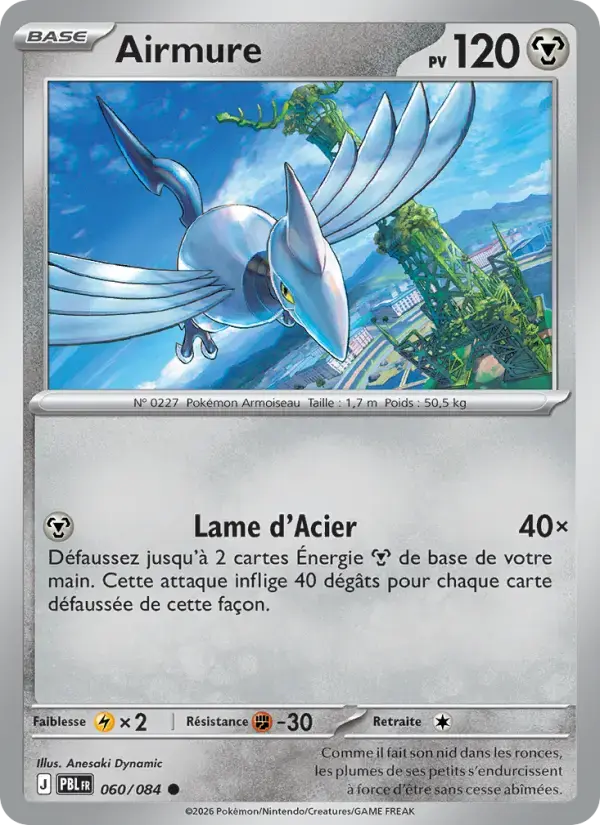 Carte Pokémon Airmure #060 — Nuit Noire