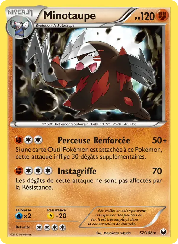 Carte Pokémon Minotaupe #57 — Explorateurs Obscurs
