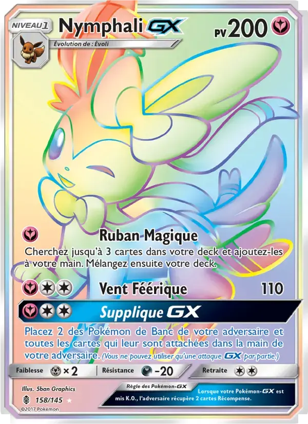 Carte Pokémon Nymphali GX #158 — Gardiens Ascendants