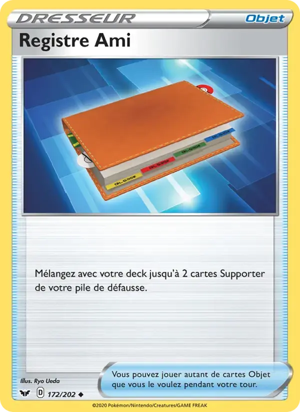 Carte Pokémon Registre Ami #172 — Épée et Bouclier