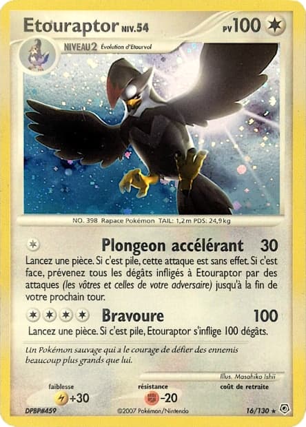 Carte Pokémon Etouraptor #16 — Diamant et Perle