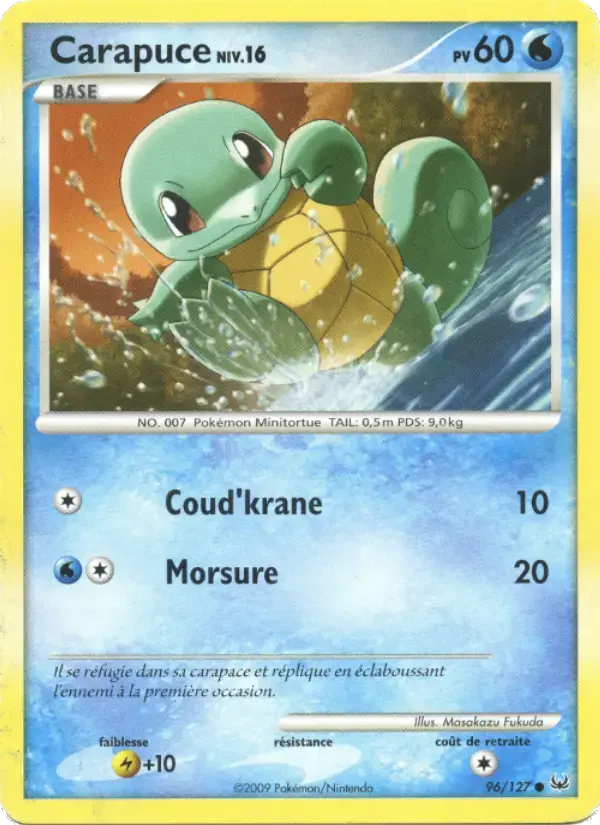 Carte Pokémon Carapuce #96 — Platine