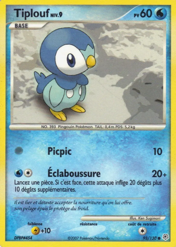 Carte Pokémon Tiplouf #93 — Diamant et Perle