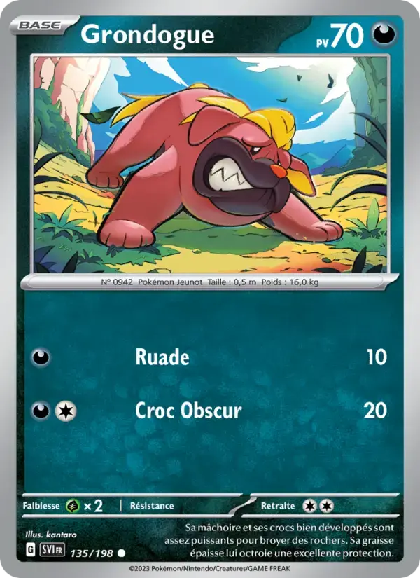 Carte Pokémon Grondogue #135 — Écarlate et Violet