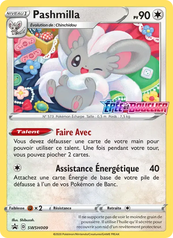 Carte Pokémon Pashmilla #SWSH009 — Promos Épée et Bouclier