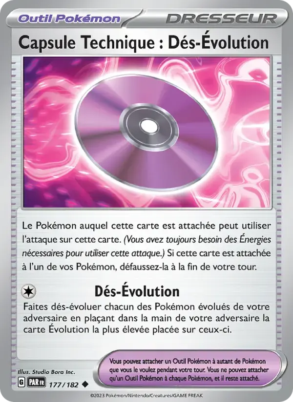 Carte Pokémon Capsule Technique : Dés-Évolution #177 — Faille Paradoxe