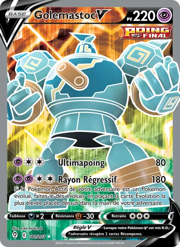 Carte Pokémon Golemastoc V #181 — Évolution Céleste