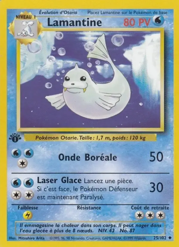 Carte Pokémon Lamantine #25 — Set de Base