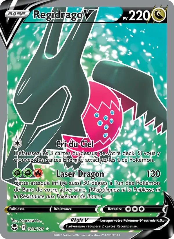 Carte Pokémon Regidrago V #183 — Tempête Argentée