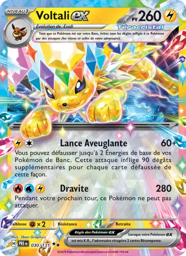 Carte Pokémon Voltali-ex #030 — Évolutions Prismatiques