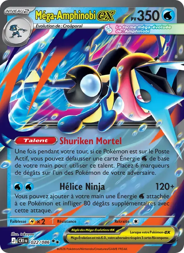 Carte Pokémon Méga-Amphinobi-ex #022 — Chaos Ascendant
