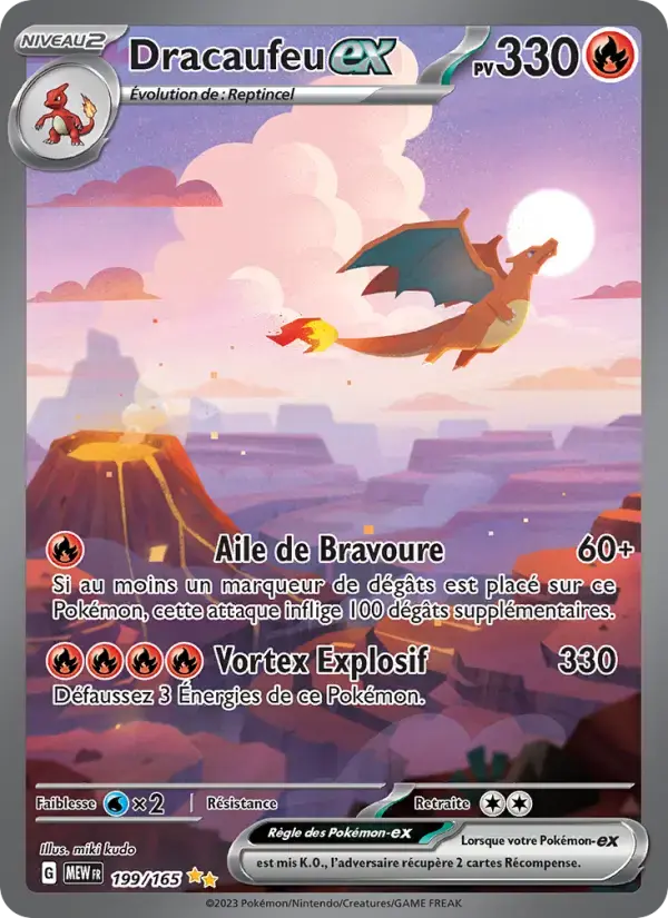 Carte Pokémon Dracaufeu-ex #199 — Pokémon 151