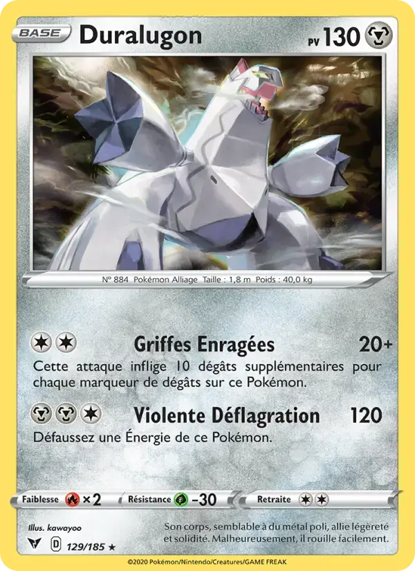 Carte Pokémon Duralugon #129 — Voltage Éclatant