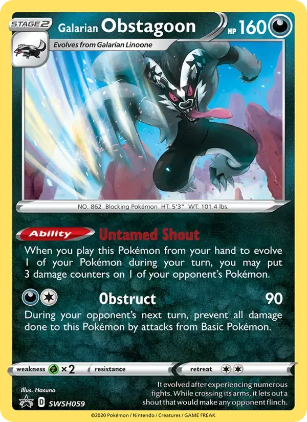 Galarian Obstagoon #SWSH059 — Sword & Shield Promos