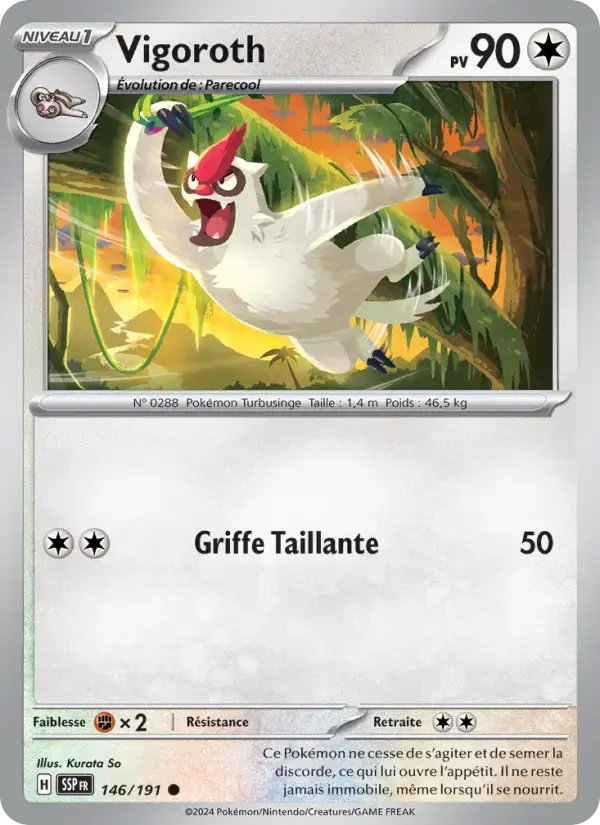 Carte Pokémon Vigoroth #146 — Étincelles Déferlantes