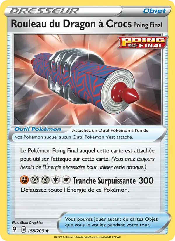 Carte Pokémon Rouleau du Dragon à Crocs Poing Final #158 — Évolution Céleste