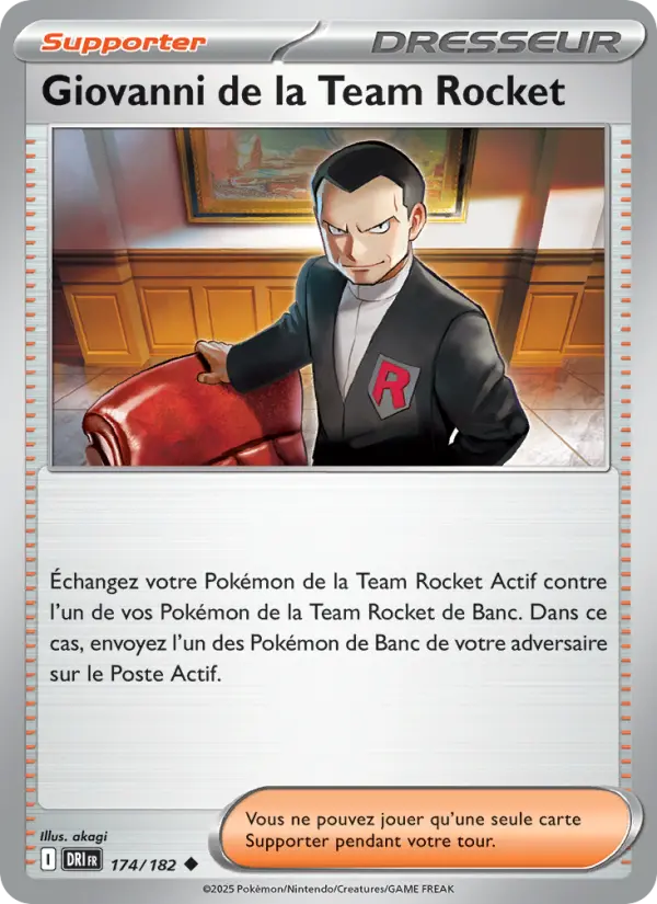 Carte Pokémon Giovanni de la Team Rocket #174 — Rivalités Destinées