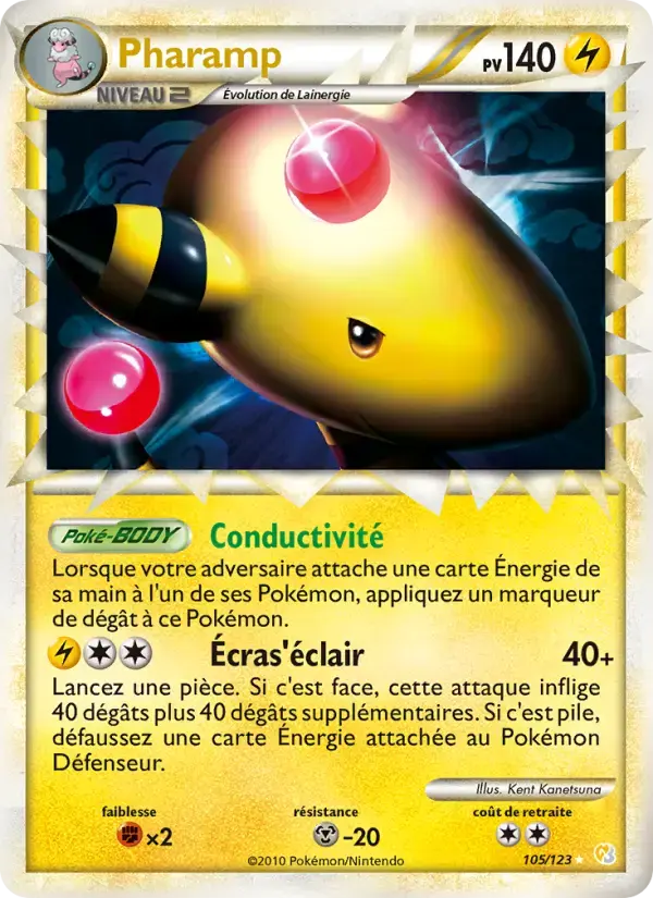 Carte Pokémon Pharamp #105 — HeartGold SoulSilver