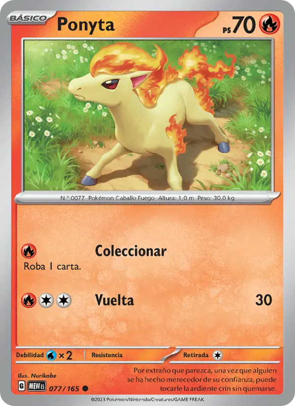 Carte Pokémon Ponyta #077 — Pokémon 151