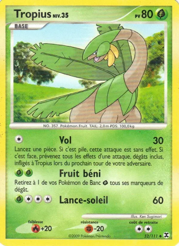 Carte Pokémon Tropius Niv. 35 #52 — Rivaux Émergeants