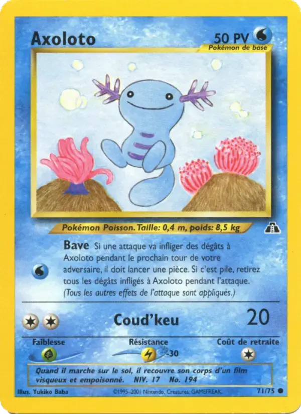 Carte Pokémon Axoloto #71 — Neo Discovery