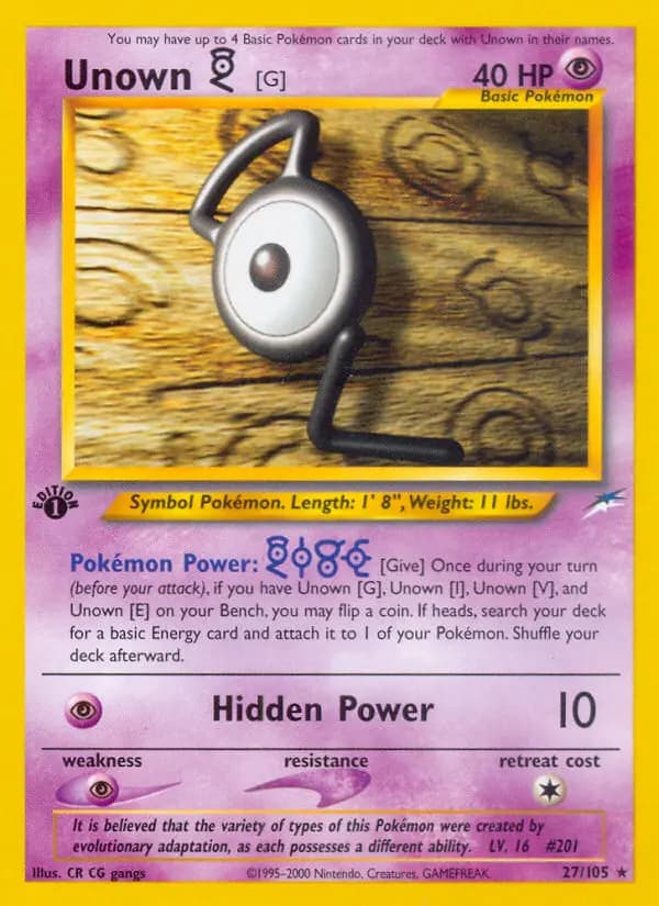 Unown [G] #27 — Neo Destiny