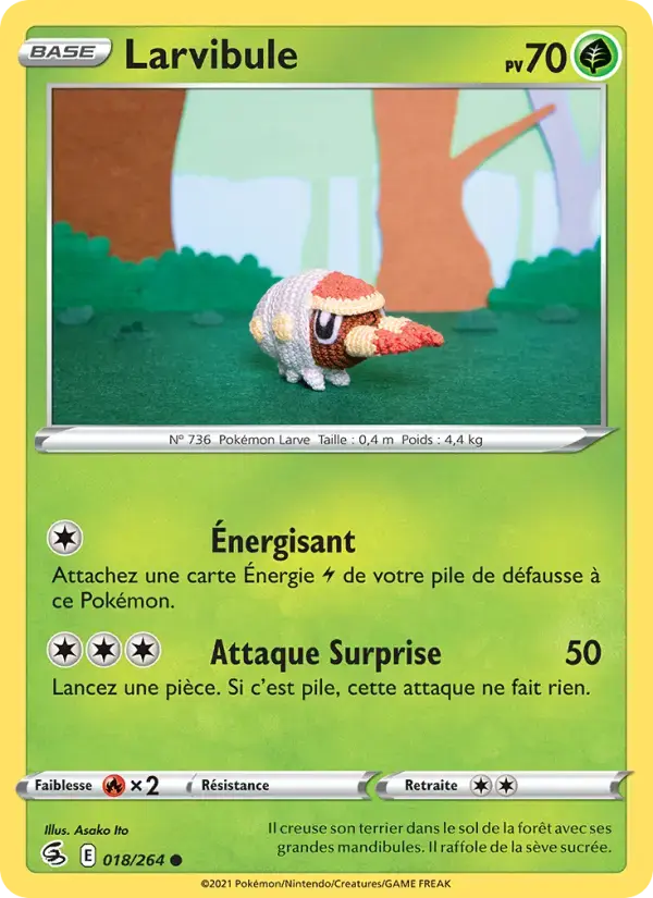 Carte Pokémon Larvibule #18 — Poing de Fusion