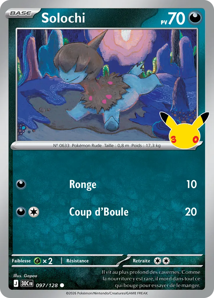 Carte Pokémon Solochi #097 — 30ᵉ Anniversaire