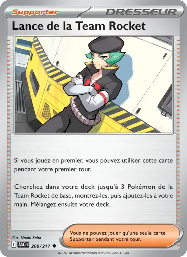 Carte Pokémon Lance de la Team Rocket #208 — Héros Transcendants