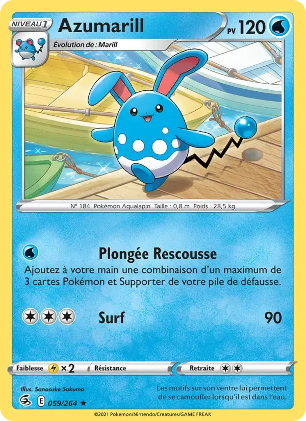 Carte Pokémon Azumarill #59 — Poing de Fusion