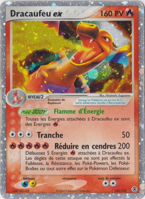 Carte Pokémon Dracaufeu ex #105 — Rouge Feu & Vert Feuille