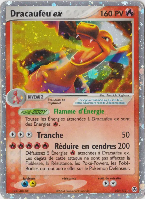 Carte Pokémon Dracaufeu ex #105 — Rouge Feu & Vert Feuille
