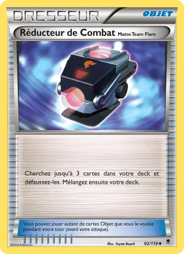Carte Pokémon Réducteur de Combat Matos Team Flare #92 — Vigueur Spectrale