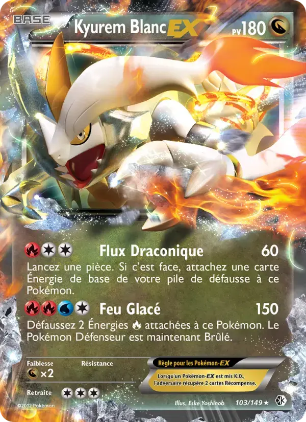 Carte Pokémon Kyurem Blanc EX #103 — Frontières Franchies