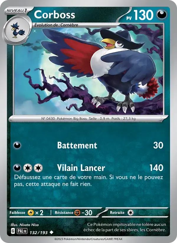 Carte Pokémon Corboss #132 — Évolutions à Paldea