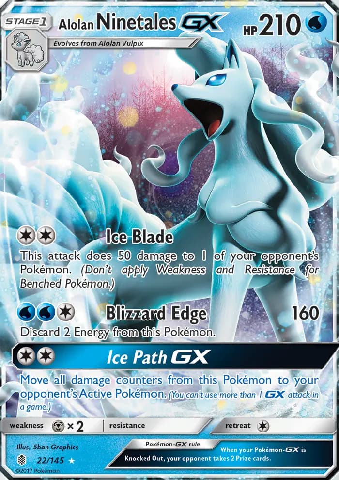 Alolan Ninetales GX #22 — Guardians Rising